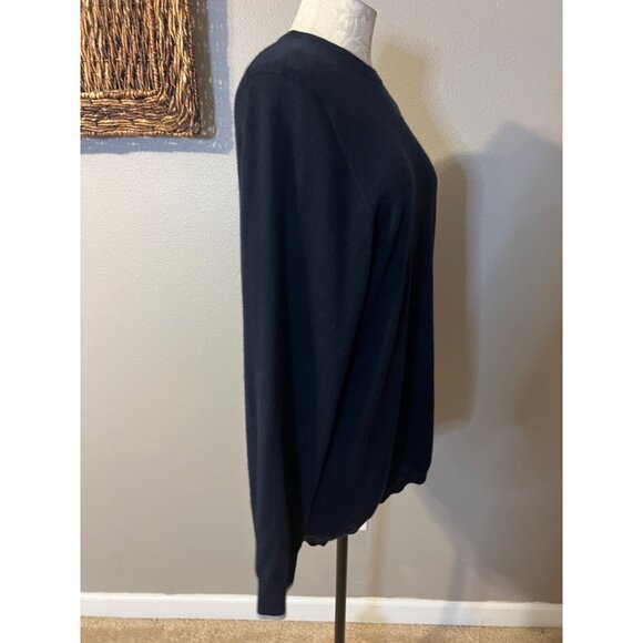 Naadam 100% Cashmere Sweater XL Navy Blue Crewneck Pullover $300 NEW - Picture 7 of 11